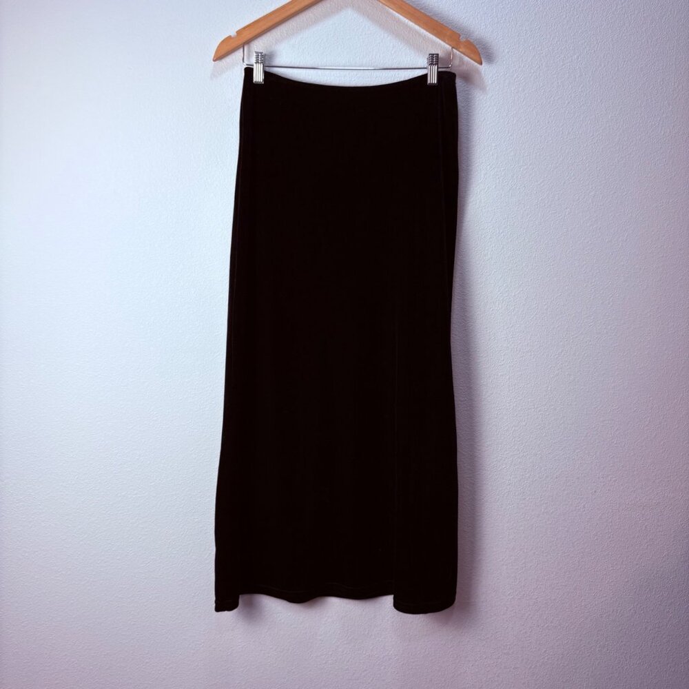 VTG Scott McClintock Black Velvet Midi/Maxi Skirt Sz 8 Old Money Romantic Luxury